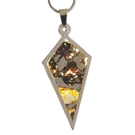 Brenham pallasite Meteorite Pendant necklace, Olive Meteorite Specimen Collect - TB172